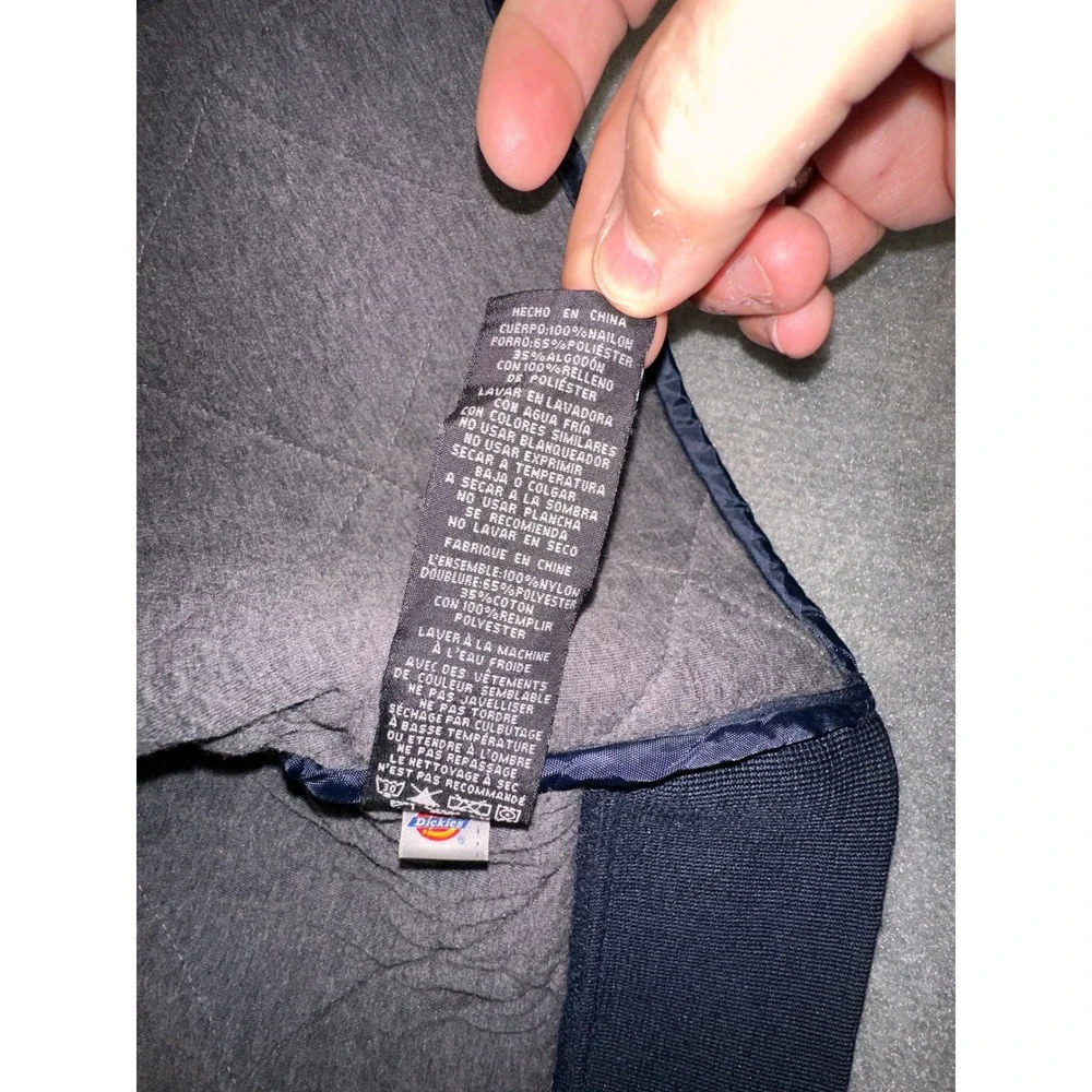 Dickies Mens Diamond Quilted Nylon Vest Water Repellent Workwear Blue TE242